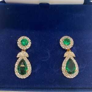 Camrose & Kross JBK Faux Diamond & Emerald Convertible Drop Earrings